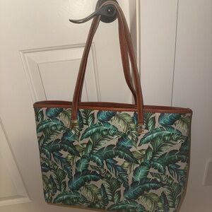 Sam Edelman Tropical Leaf Print Tote Bag